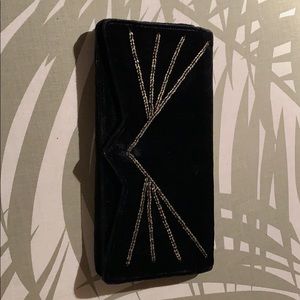 Black velvet clutch